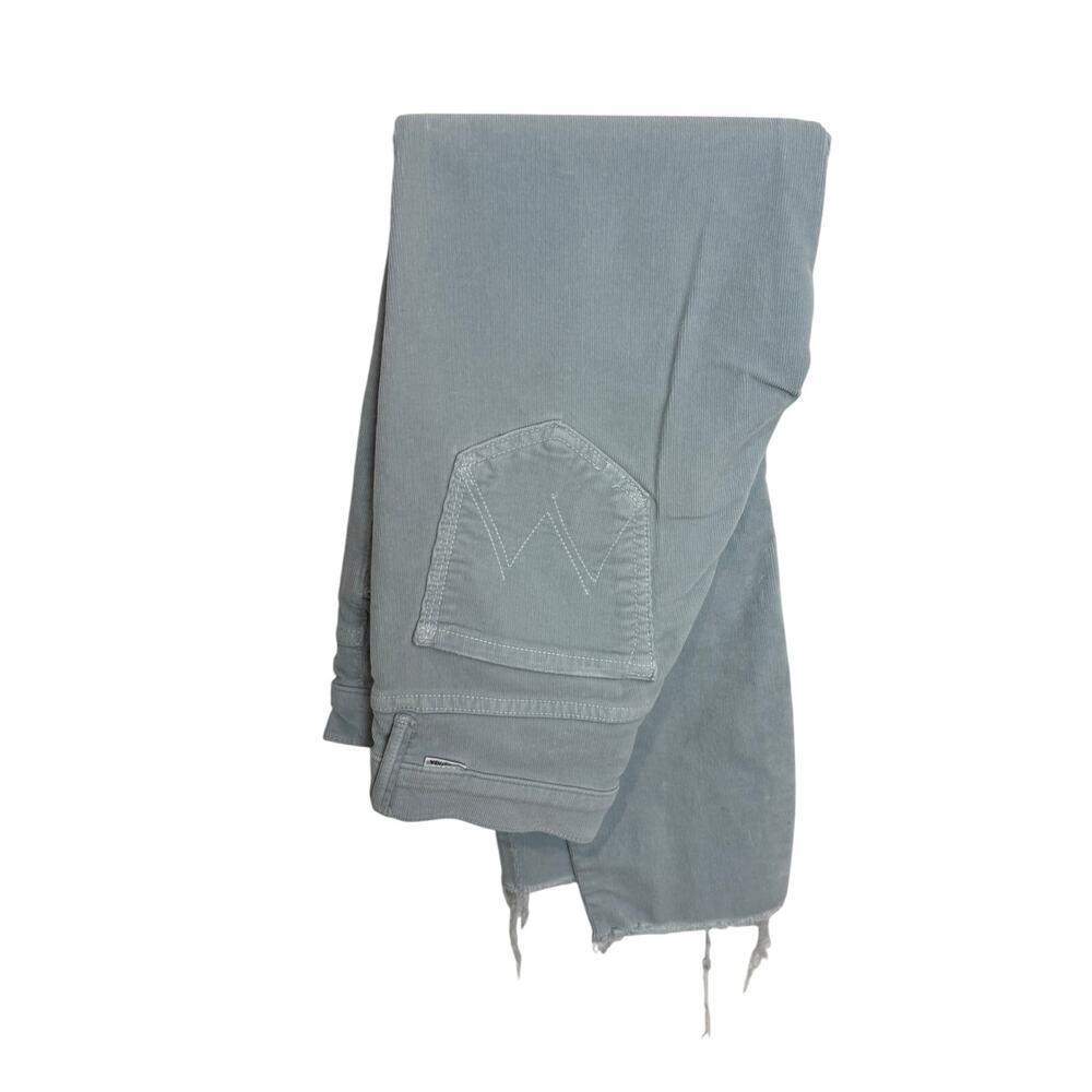 Mother The Stunner Ankle Fray Stone Blue Hopscotch Corduroy Pant Size 24